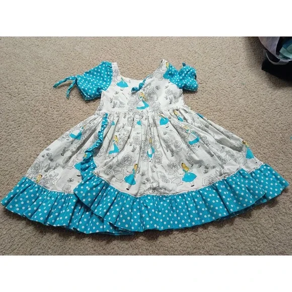 Vintage Handmade Alice In Wonderland Dress Girls Size 4T See Measurements - Picture 1 of 6